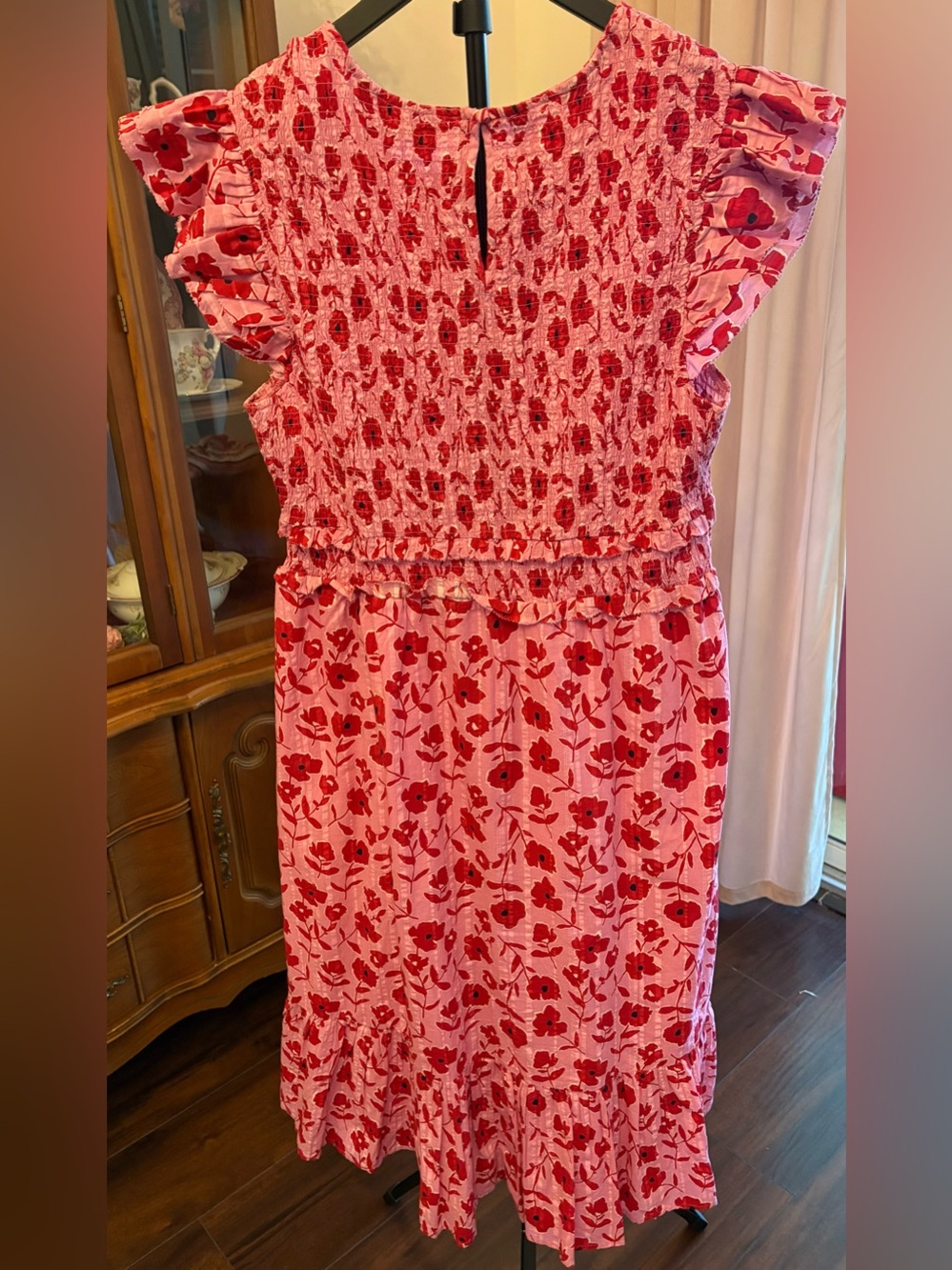 Vineyard Vines Rock Rose Floral Smocked Midi Dress. - Picture 2 of 4